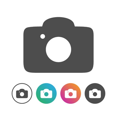 Simple Camera Icon Vector Symbol Graphic Logo Design Set