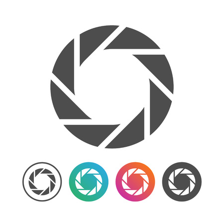 Simple Camera Shutter Icon Vector Symbol Graphic Logo Design Setのイラスト素材