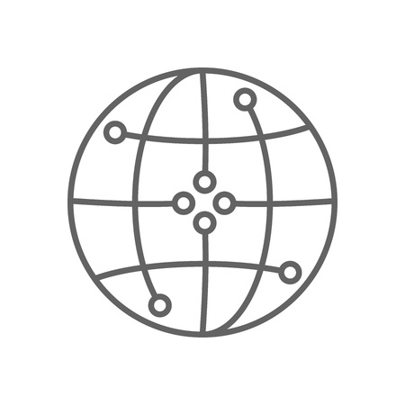 Connection World Global Thin Line Vector Symbol Graphic Icon Design Templateのイラスト素材