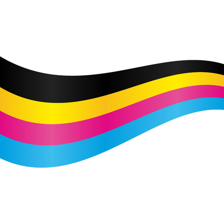 CMYK Stripe Line Swoosh Element Vector Background Graphic Design Templateのイラスト素材