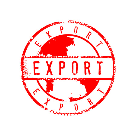 Export Sign Distressed Circle Stamp Vector Sign Graphic Logo Design Templateのイラスト素材