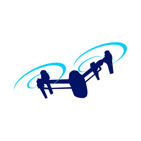 Drone Attack Blue Vector Symbol Graphic Logo Design