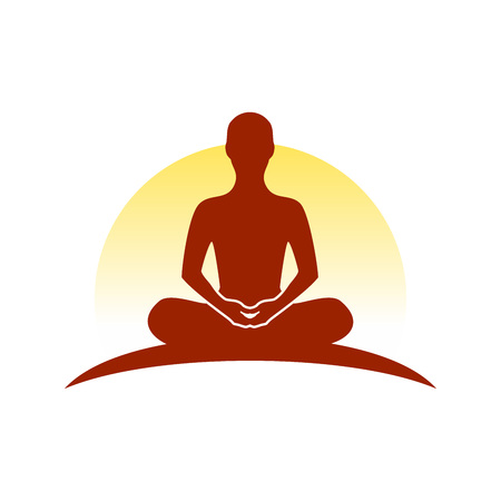 Up Hill Meditation Vector Symbol Graphic Logo Designのイラスト素材