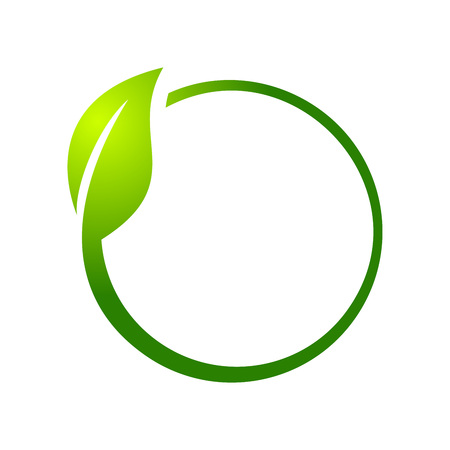 Eco Leaf Circle Vector Symbol Graphic Logo Design Templateのイラスト素材
