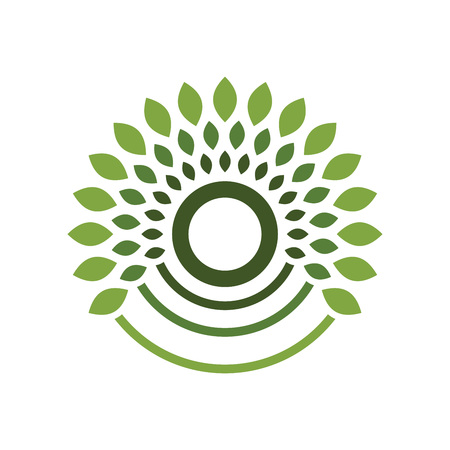 Blooming Cycles Green Vector Symbol Graphic Logo Designのイラスト素材