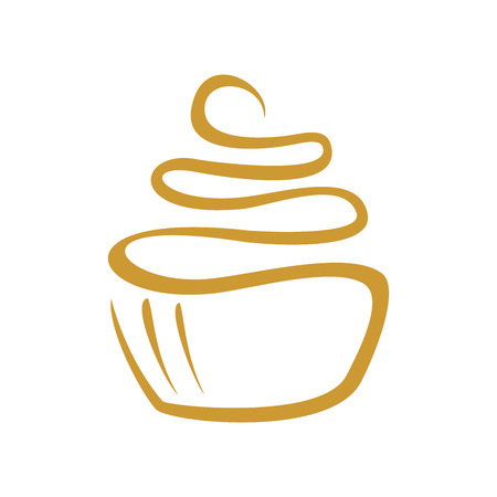 Cup Cake Line Art Vector Symbol Graphic Logo Designのイラスト素材