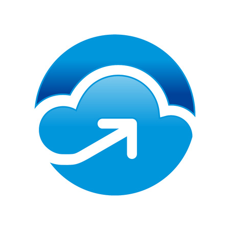 Cloud Storage Access Circular Vector Symbol Graphic Logo Designのイラスト素材