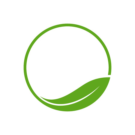 Organic Leaf Circle Simple Emblem Logo Template Vector Symbol Graphic Designのイラスト素材