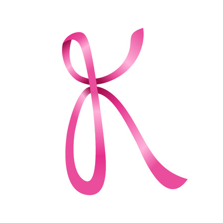 Pink Ribbon Lettermark Initial K Vector Symbol Graphic Logo Designのイラスト素材