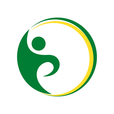 Healthy Living Green Swoosh Vector Symbol Graphic Logo Design Templateのイラスト素材