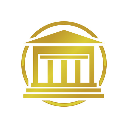 Golden Institute Building Vector Symbol Graphic Logo Designのイラスト素材