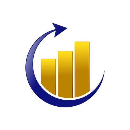 Golden Global Marketing Statistic Vector Symbol Graphic Logo Designのイラスト素材