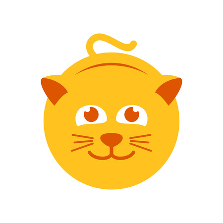 Cute Yellow Cat Vector Symbol Graphic Logo Designのイラスト素材