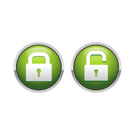 3D Padlock Security Green Button Vector Symbol Graphic Logo Designのイラスト素材