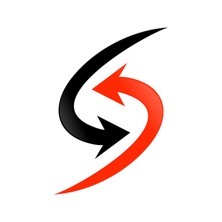 Simple Arrow Flow Initial S Lettermark Vector Symbol Graphic Logo Design Templateのイラスト素材