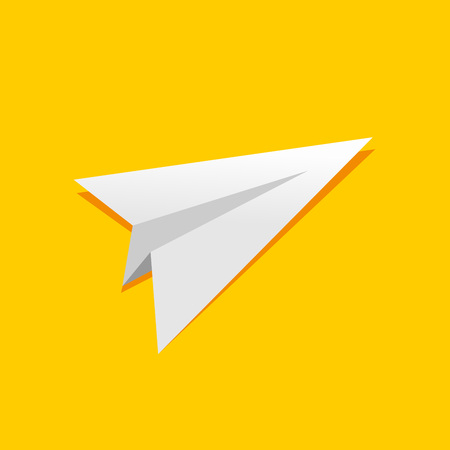 Simple Folded Paper Plane Yellow Illustration Vector Symbol Graphic Logo Design Templateのイラスト素材