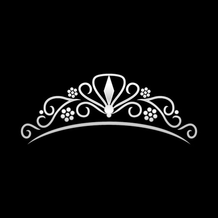 Beauty Silver Tiara Crown Vector Symbol Graphic Logo Designのイラスト素材