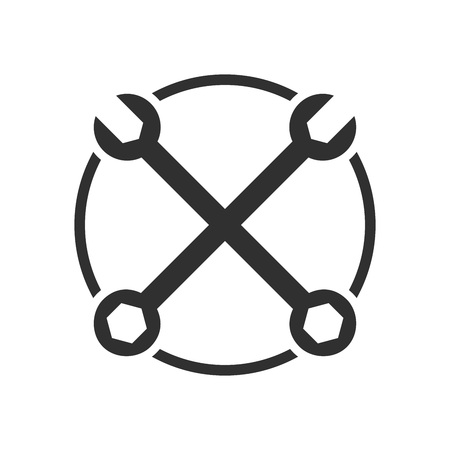Vintage Garage Crossed Wrenches Vector Symbol Graphic Logo Designのイラスト素材