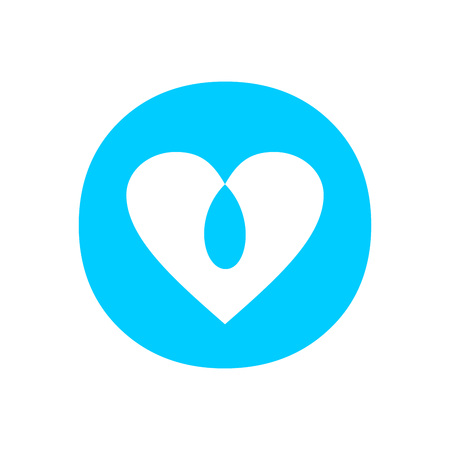 Blue Love Intersection Circle Vector Symbol Graphic Logo Design Templateのイラスト素材