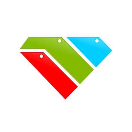 Diamond Shape File And Folder Stack Vector Symbol Graphic Logo Design Templateのイラスト素材