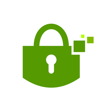 Digital Safe Padlock Green Vector Symbol Graphic Logo Design Templateのイラスト素材
