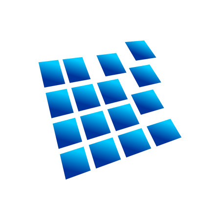 Digital Blocks Prespective 3D Box Vector Symbol Graphic Logo Design Templateのイラスト素材