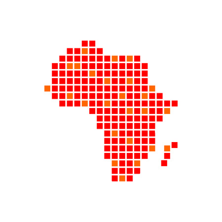 Digitally Africa Red Pixels Vector Symbol Graphic Logo Design Templateのイラスト素材