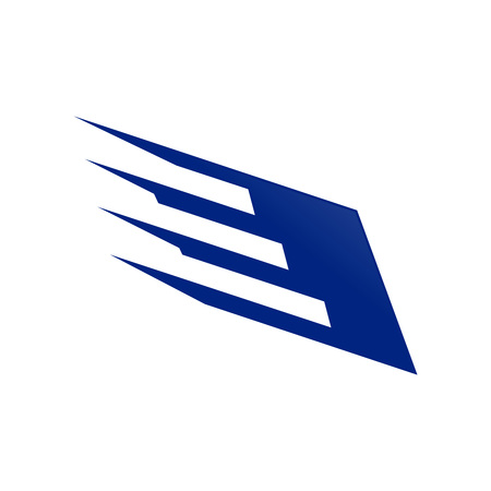 Speedy Wing Steel Blue Technology Vector Symbol Graphic Logo Design Templateのイラスト素材