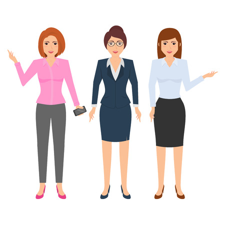 Office Businesswoman Outfit Character Vector Illustration Graphic Design Templateのイラスト素材