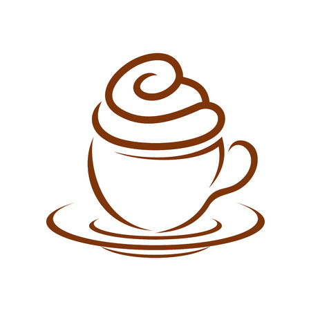 Coffee Cupcake Whip Cream Breakfast Vector Symbol Graphic Logo Design Templateのイラスト素材
