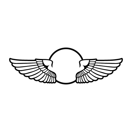 Circular Open Wings Badge Vector Symbol Graphic Logo Design Templateのイラスト素材