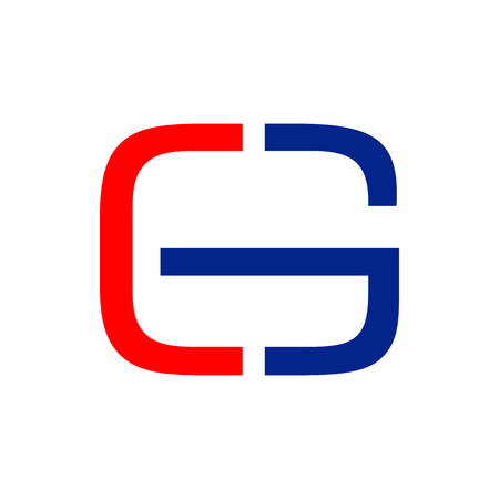 CG Initials Cut Half Lettermark Vector Symbol Graphic Logo Design Templateのイラスト素材