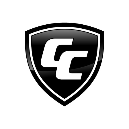 CC Initials Shield Shape Vector Symbol Graphic Logo Design Templateのイラスト素材