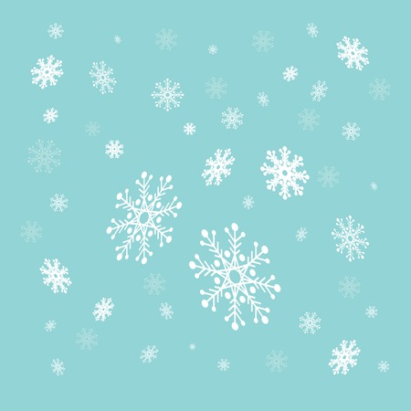 Snowflakes Falling Light Blue Background Scene Vector Graphic Design Templateのイラスト素材