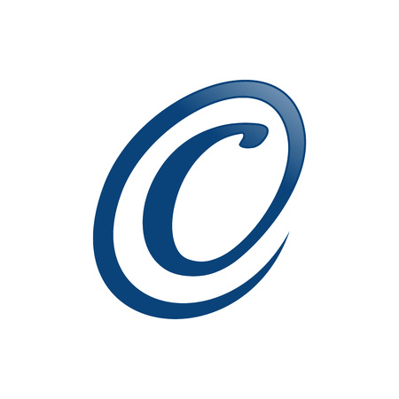 Initial C Circle Blue Lettermark Vector Symbol Graphic Logo Design Templateのイラスト素材