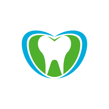 Dental Total Care Blue Green Vector Symbol Graphic Logo Design Templateのイラスト素材