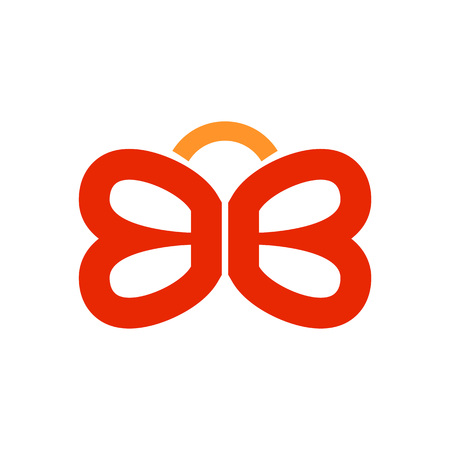 BB Lettermark Symbol Initials Butterfly Shape Vector Graphic Logo Design Templateのイラスト素材