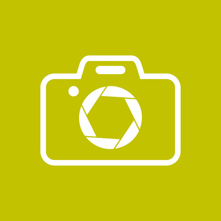 Camera Shape with Shutter Symbol Colored Background Vector Graphic Logo Designのイラスト素材
