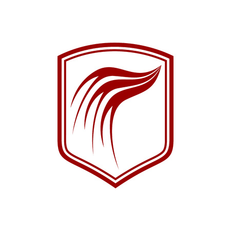 Dragon Wing Red Shield Vector Symbol Graphic Logo Design Templateのイラスト素材