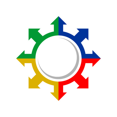 Explorer Compass Direction Colours Vector Symbol Graphic Logo Design Templateのイラスト素材
