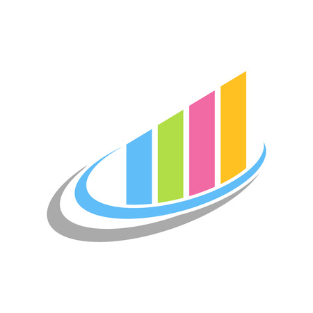 Colourful Fast Chart Statistic Swoosh Vector Symbol Graphic Logo Design Templateのイラスト素材