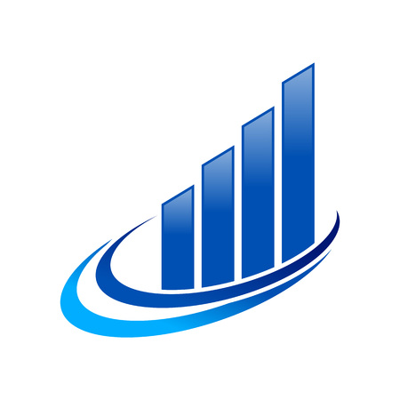 Fast Economic Growth Blue Vector Symbol Graphic Logo Design Templateのイラスト素材