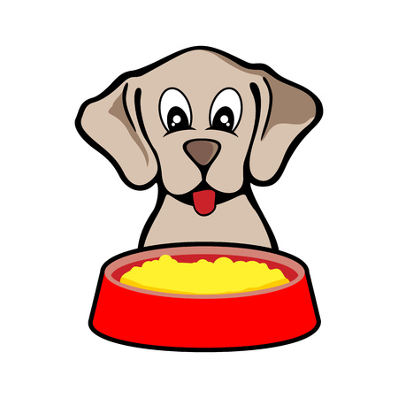 Feeding Cute Dog Vector Illustration Designのイラスト素材