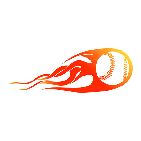 Baseball Blast Flames Vector Symbol Graphic Logo Design Templateのイラスト素材