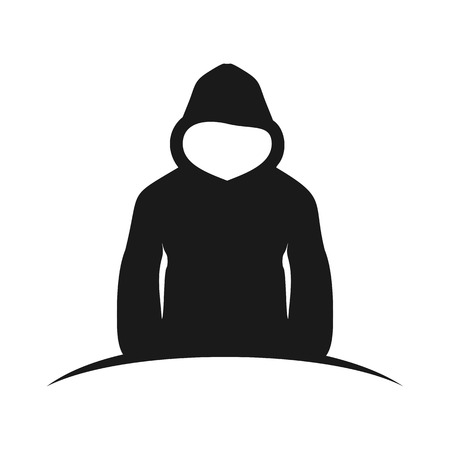 The Man in Hood Silhouette Rising Vector Illustration Symbol Graphic Logo Design Templateのイラスト素材
