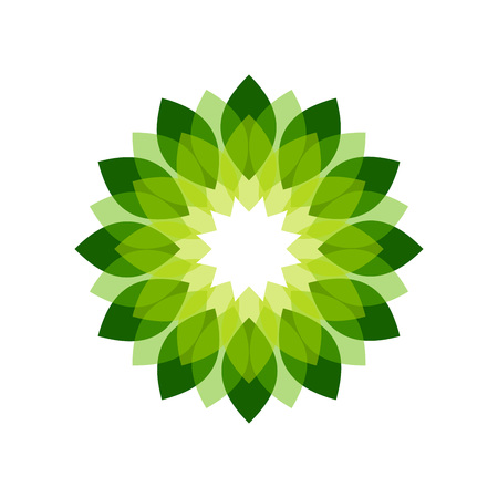 Green Flower Shades Vector Symbol Graphic Logo Design Templateのイラスト素材