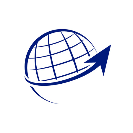 Worldwide Growth Arrow Vector Symbol Graphic Logo Design Templateのイラスト素材