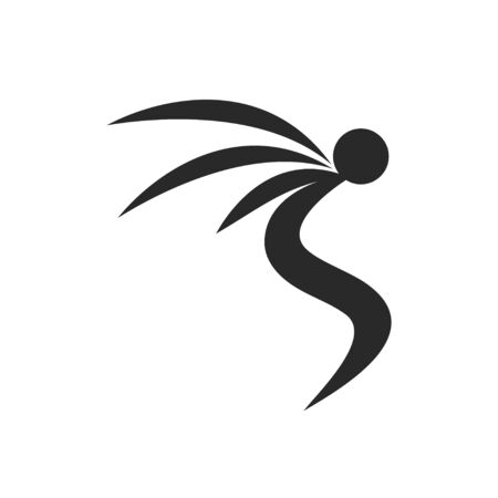 Abstract Swoosh Flying Runner Vector Symbol Graphic Logo Design Templateのイラスト素材