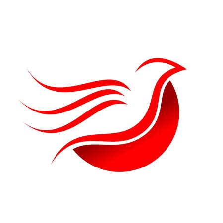 Abstract Flying Red Dove Bird Symbol Designのイラスト素材