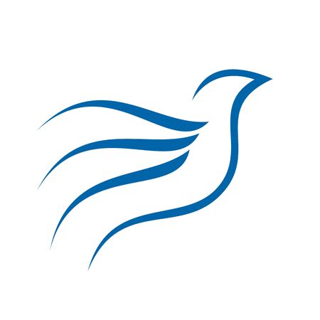 Flying Line Art Abstract Bird Symbol Designのイラスト素材